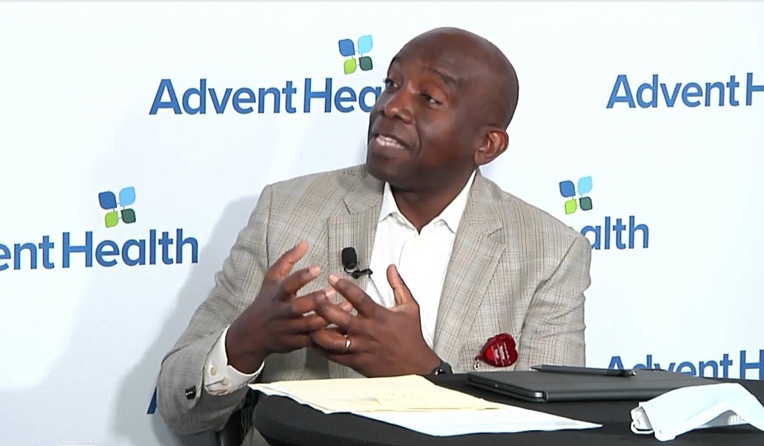 Dr. Luis Allen,Â psychiatrist and medical director for the Center for Behavioral Health at AdventHealth Orlando. Screenshot from Nov. 18 AdventHealth morning briefing