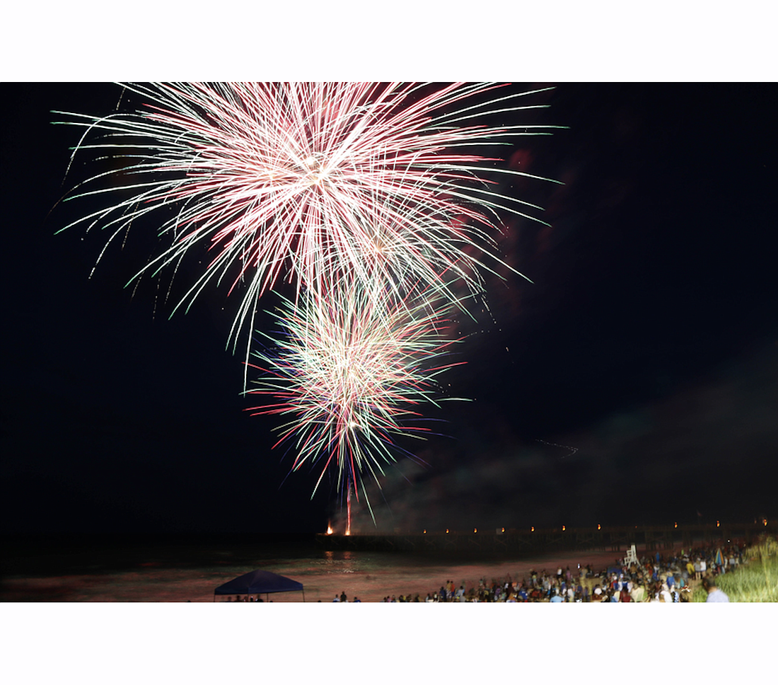 Fireworks over the Flagler Beach pier. Photo by Paige Wilson
