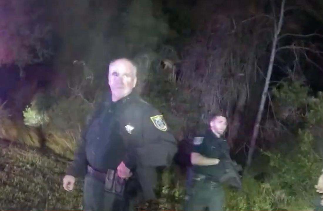 Sheriff Rick Staly after the apprehension, as seen in a deputy's body camera footage.