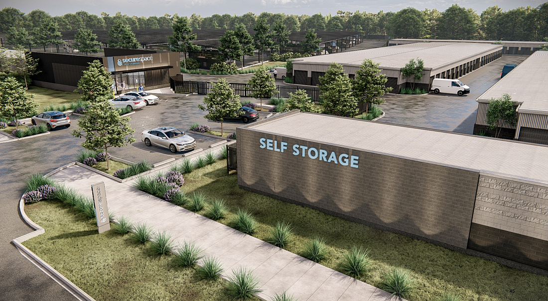 A rendering of the proposed storage facility, as shown in a City Council meeting presentation.