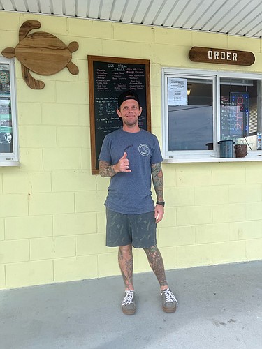 Josh Scammell and his family opened Surfin' Scoops on Oct. 1, 2021, in a little yellow building at 1760 Ocean Shore Blvd. Courtesy photo