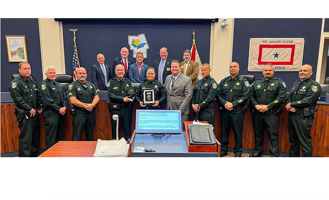 Master Deputy Crista Rainey receives the 2021 Crime Stoppers Office of the Year Award. Courtesy photo