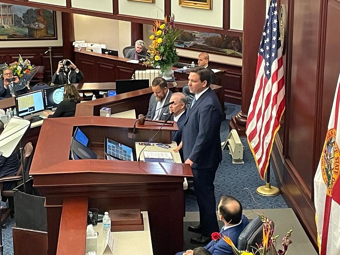 Gov. Ron DeSantis gave his State of the State address Jan. 11 to formally start the legislative session.  News Service file photo