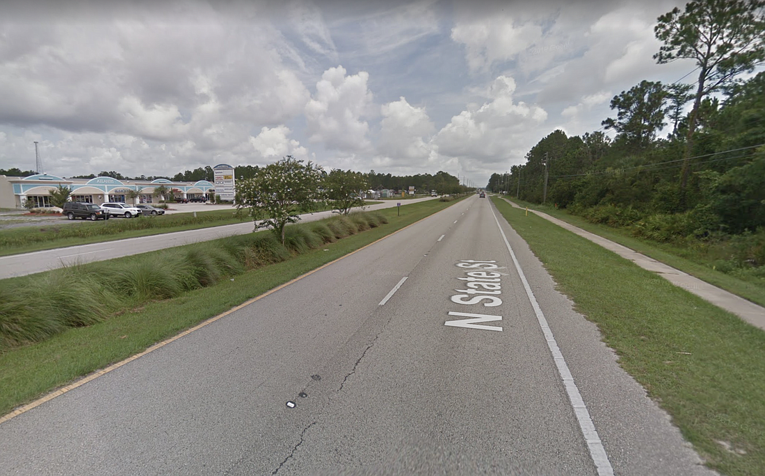 The woman's car veered off the road in the northbound lanes and struck a utility pole, according to the FHP. Image from Google Maps