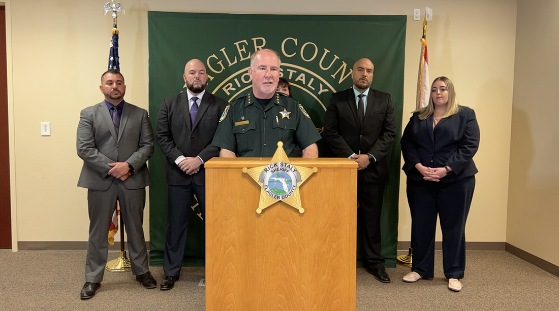 Sheriff Rick Staly speaks at a Feb. 28 press conference, as seen over the FCSO's Facebook Live feed.