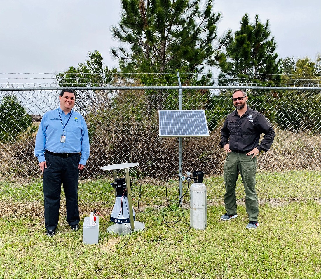 Emergency Management Director Jonathan Lord and East Flagler Mosquito Control District Manager Mark Positano. Courtesy photo