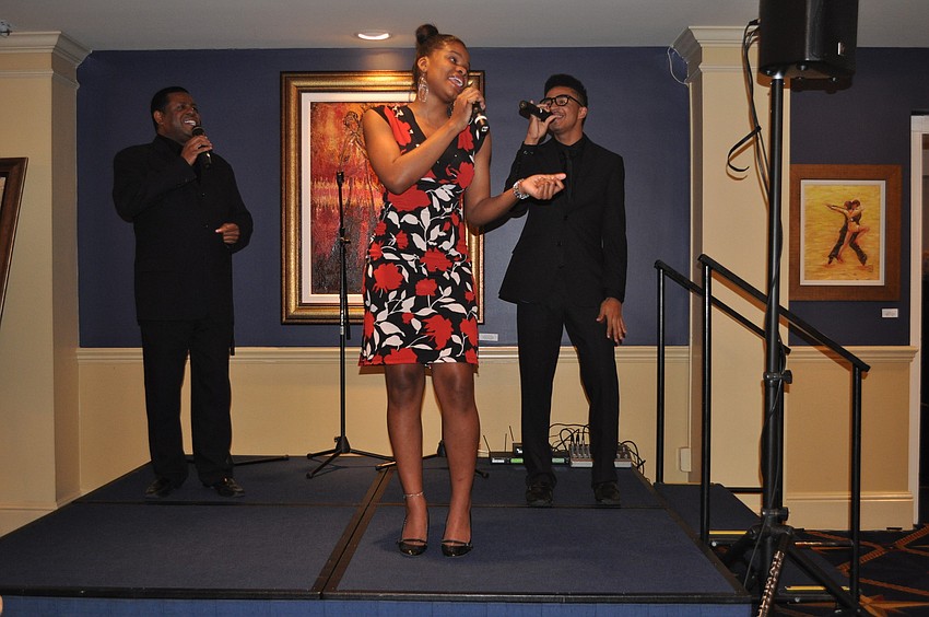 West Coast Black Theater Troupeâ€™s Nate Jacobs, Alyssa White and Chris Eisenberg performed some oldies Tuesday, Jan. 22, at Bird Key Yacht Club.