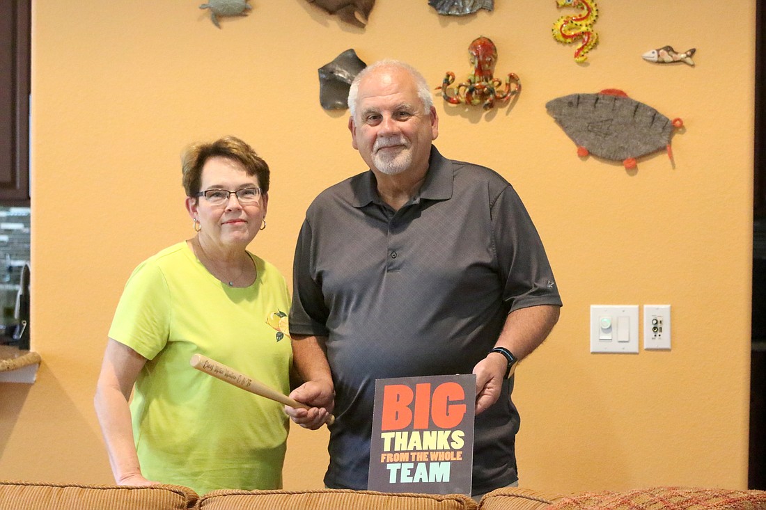 Pam and Mike Muller retire after nine years in the Citizens Observer Patrol. Photo by Brent Woronoff