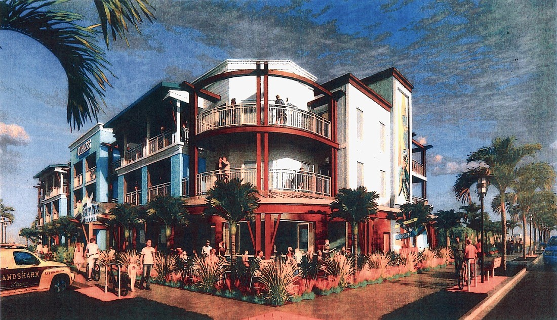 A rendering of the proposed hotel, as shown in city meeting documents.