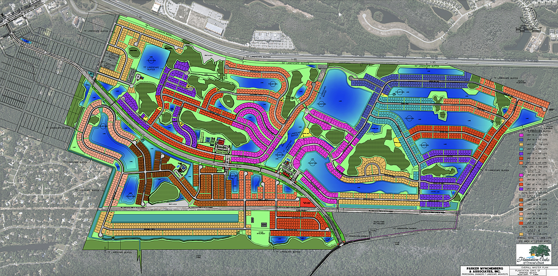 A site plan showing Plantation Oaks' proposed lot design. Courtesy of the city of Ormond Beach