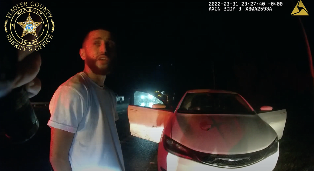 Suspect Danial Marashi, as seen in a deputy's body-camera footage.