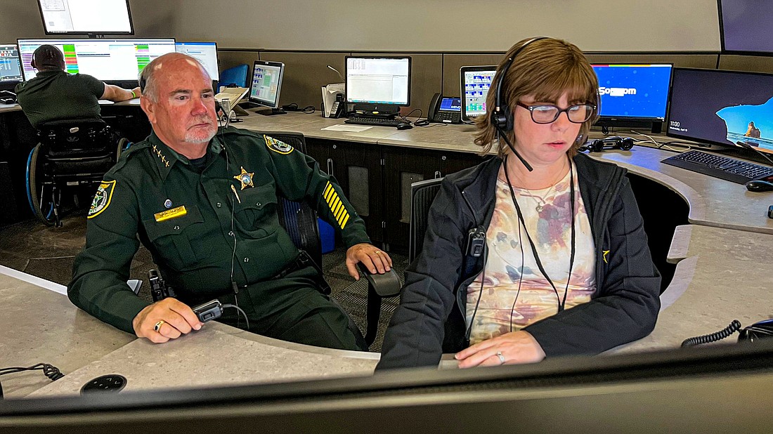Sheriff Staly answered calls and dispatched first responders to emergency events throughout Flagler County. Courtesy photo