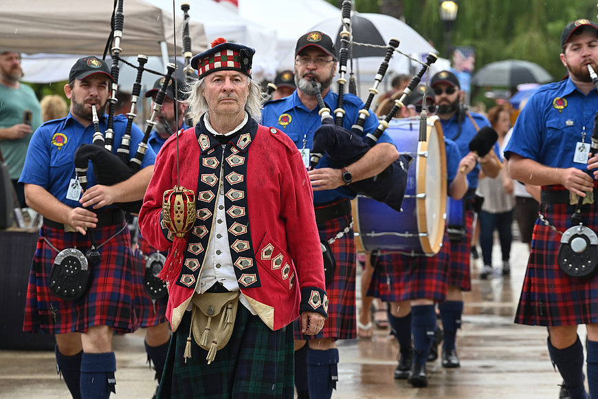 Rosie O'Grady's Pipe Band march through the 2021 Celtic Festival at Rockefeller Gardens. File photo by Michele Meyers