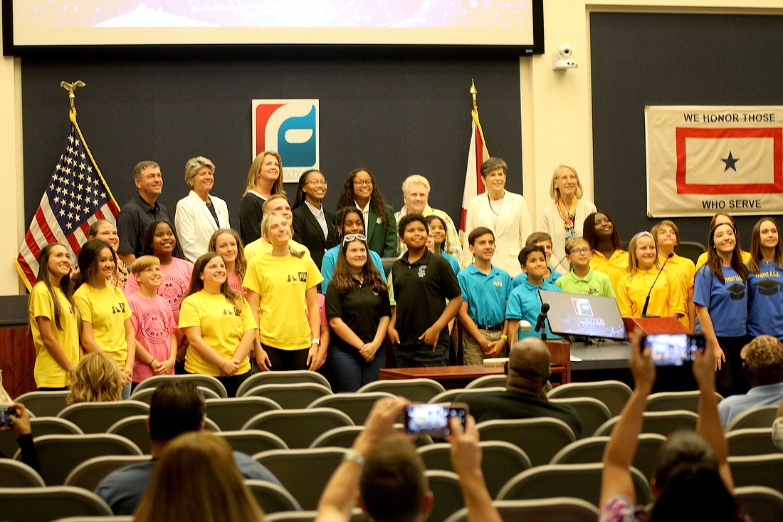 The School Board honored Flagler's Future Problem Solvers. Photo by Brent Woronoff