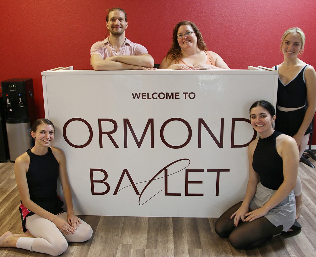 Mary Beth Stitts, Ormond Ballet co-owners Jeremiah Garner and Michelle Boutros, Olivia Tegner and Caroline Chanfrau. Photo by Jarleene Almenas