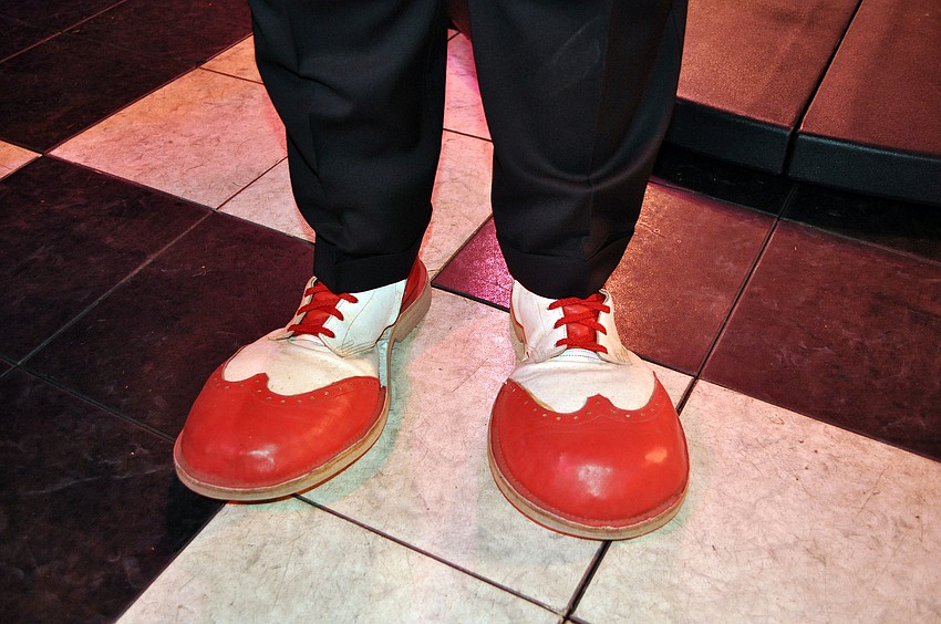 Jack McKissock wore clown shoes to the gala.