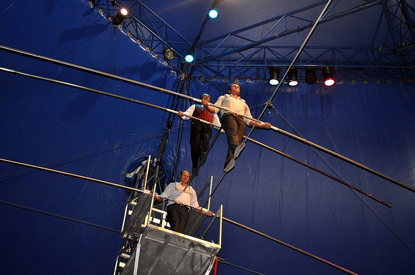 Nik Wallenda, Pedro Reis and Blake Wallenda wowed the crowd with their high wire act. It has been 30 years since Reis was last up on the high wire.