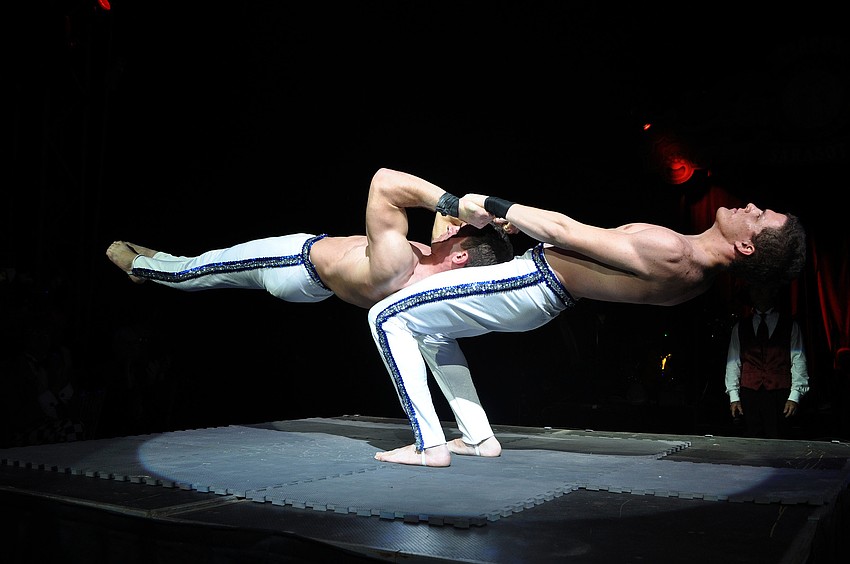 Sailor Circusâ€™ Anthony Congdon and Ian Laidlaw performed an amazing balancing act during the gala.