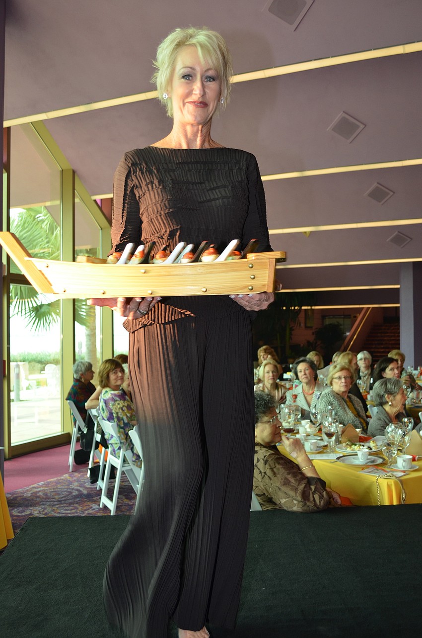 Models sauntered down the runway with everything from sushi to watermelon.