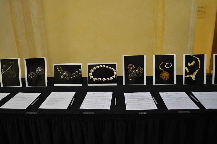 The silent auction display