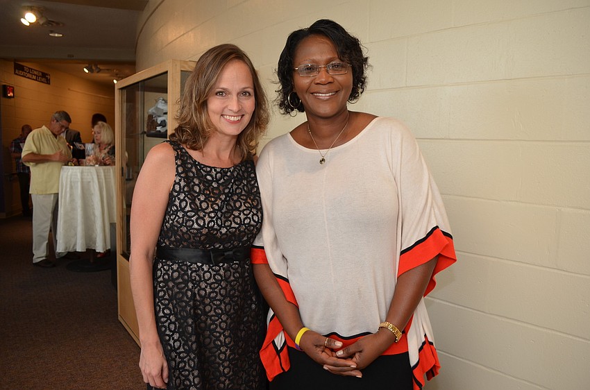Booker High School VPA coordinator Rebecca King and Principal Dr. Rachel Shelley