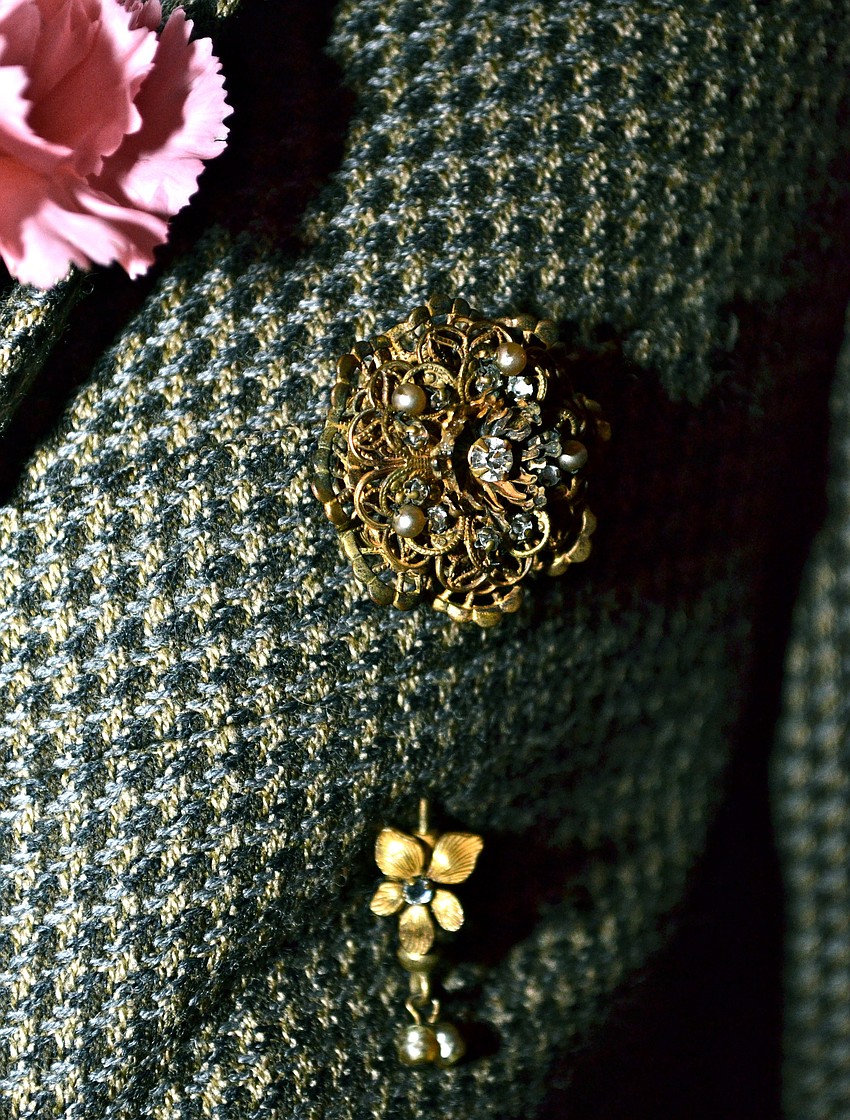 Ray Peper wore a Miriam Haskell pin