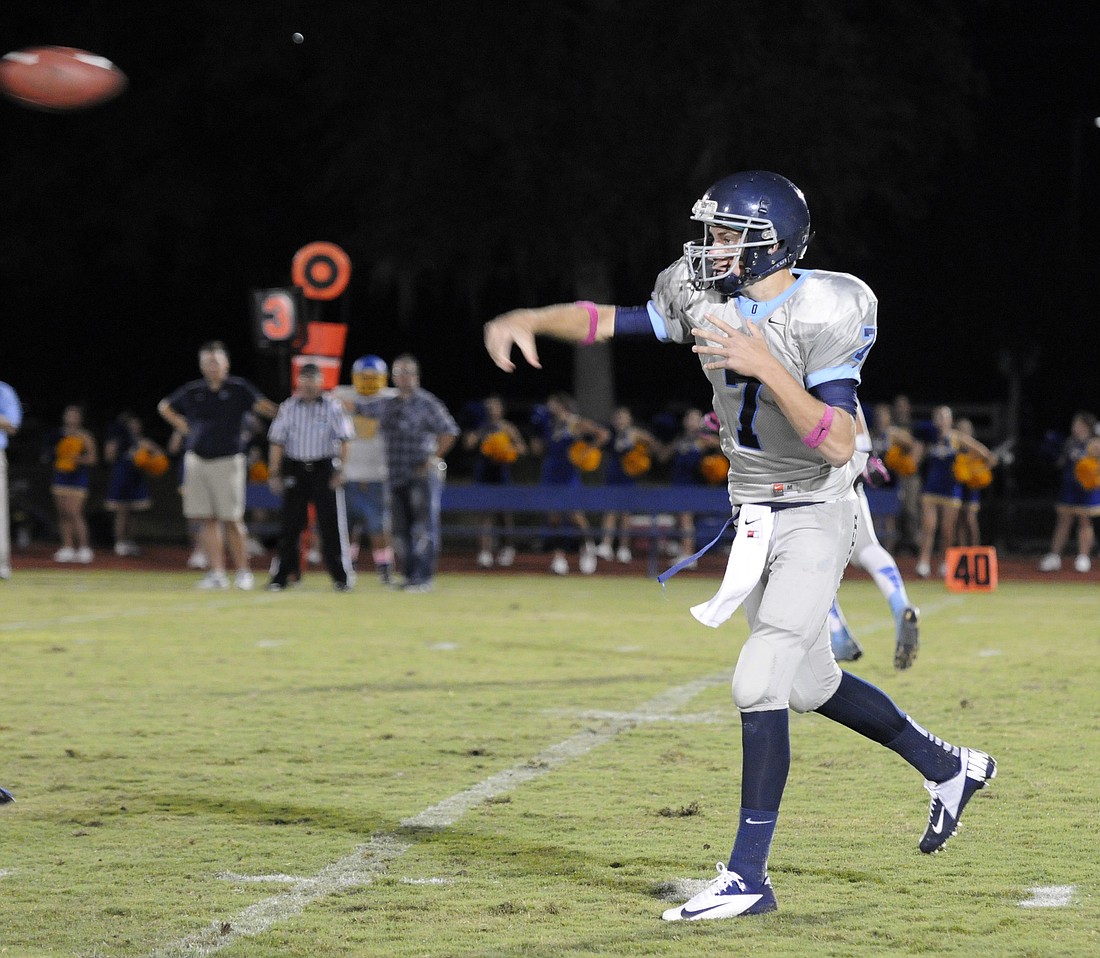 The Out-of-Door Academy senior quarterback Evan Wilson surpassed the 5,000-yard passing mark in the second half of the ThunderÃ¢â‚¬â„¢s 27-14 victory over the Imagine School of North Port Oct. 12.
