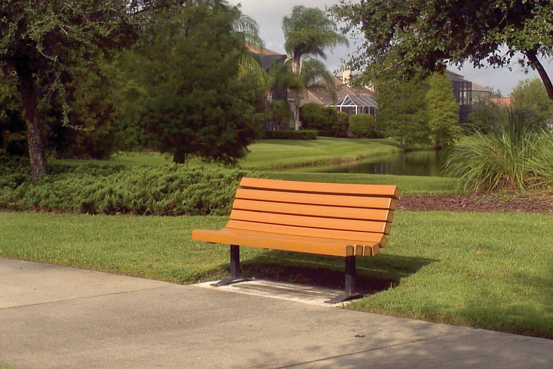 Memorial benches will be similar to the ones already installed along Greenbrook Boulevard. Courtesy photo.