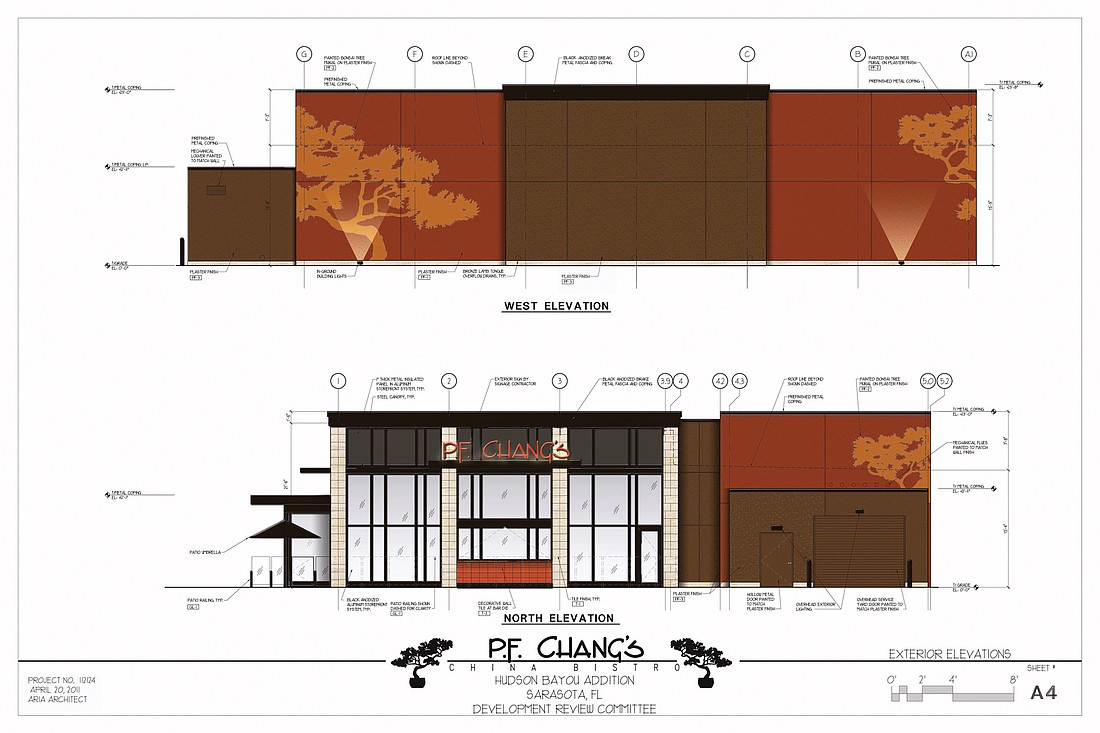 A new P.F. Chang's China Bistro restaurant should open by August 2013 in a newly-constructed 6,900-square-foot building at the corner of U.S. 41 and Osprey Avenue. Courtesy rendering.