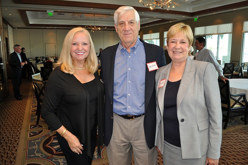 Phyllis Black, president of the Longboat Key Republican Club, poses with John Dent and guest speaker Kathy Dent, Supervisor of Elections Wednesday, Sept. 19 at Longboat Key Republican Clubâ€™s meeting at the Sarasota Yacht Club.