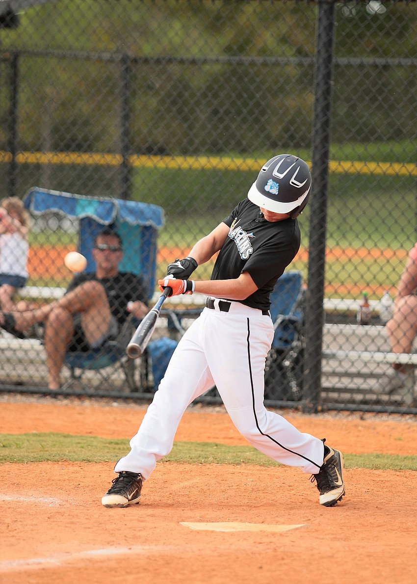 John DiPasqua hit a triple for the Marlins Majors team.