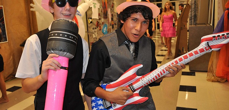 Billy Lehman and Carlos Fuentes made sure to bring props to the Homecoming Dance Sept. 27.