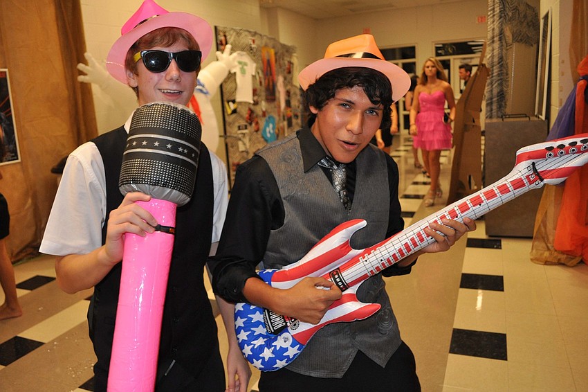 Billy Lehman and Carlos Fuentes made sure to bring props to the Homecoming Dance Sept. 27.