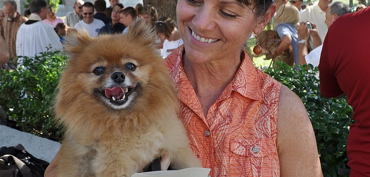 Beth Cave and her Pomeranian, Rajah.