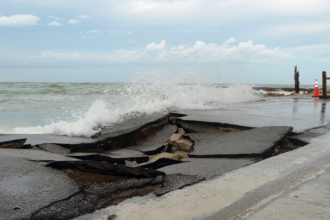 A hole appeared in the northern section of Beach Road last month, soon after Sarasota County patched another crevasse 50 feet away from it.