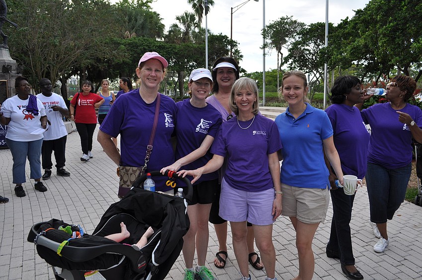 Erica Bacon, Lynn Bates with her daughter, Elle, Sheila Belknap, Olivia Thomas and Erin Duggan