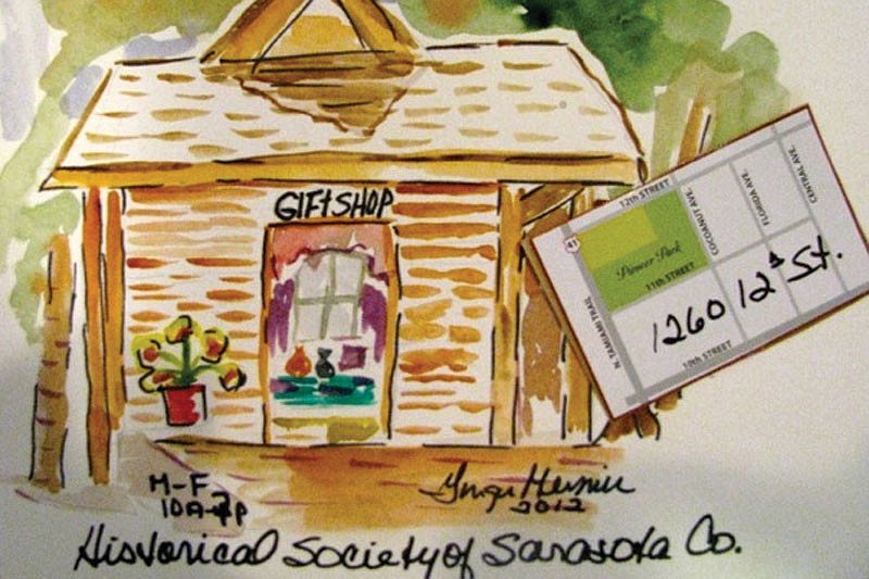 A a painting of the gift shop by Ginger Mermin, past board member of the Historical Society. Courtesy photo.