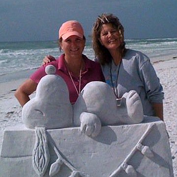 Libby Bennett and Lara Hines, local sand sculptors, will lead two sand sculpting lessons tomorrow at Siesta Key beach.