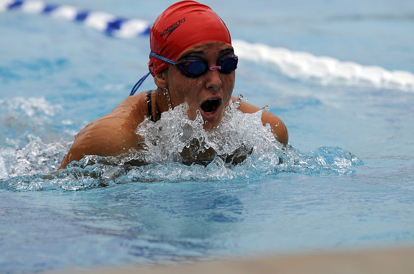 Manatee High sophomore Maggie Kretchman helped pace the Lady Hurricanes to a second-place finish in the 200-yard medley relay.
