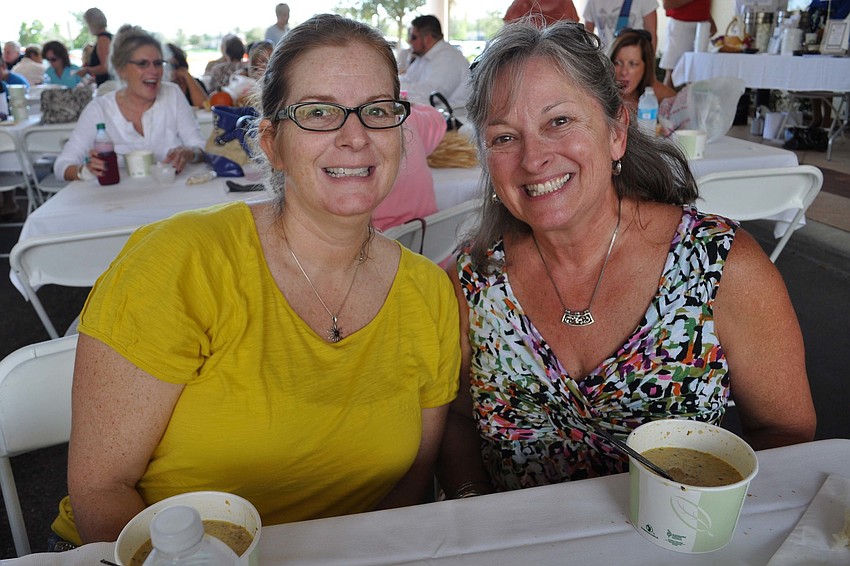 Jenny Newman and Deborah Mosher both feasted on crab tortellini soup.