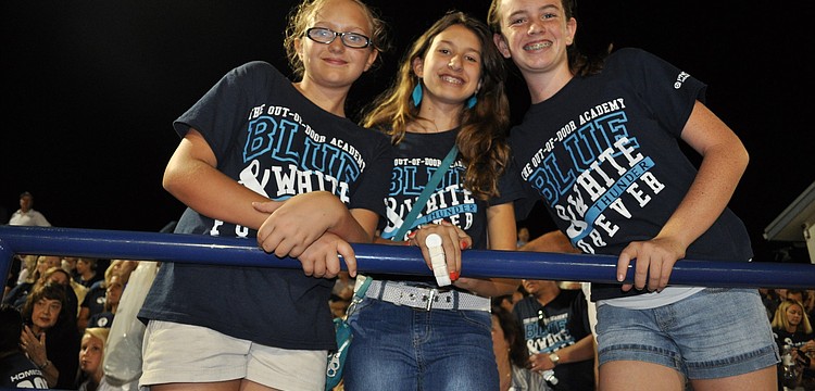 Celia Miller, Caty Castro and Adelaide Mahler watched the game intently Oct. 19.