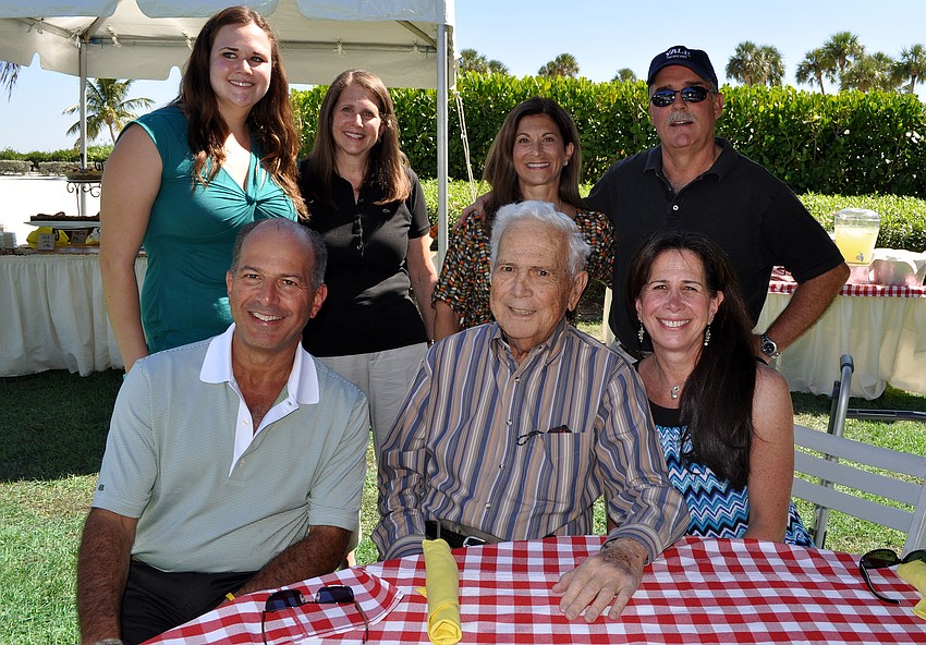 Hal Lenobel, seated in center, surrounded by his family, from left to right, Jeff Lenobel, Allison Elder, Judith Elder, Donna Lenobel, Keith Robinson and Sandy Robinson