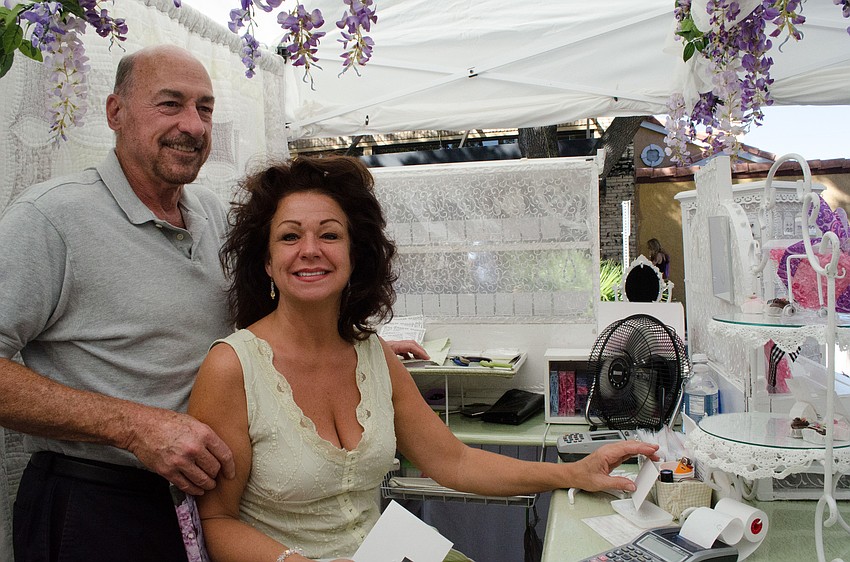 Debra Larson and Jack Fernandez sell Swarowski Crystal Jewelry.