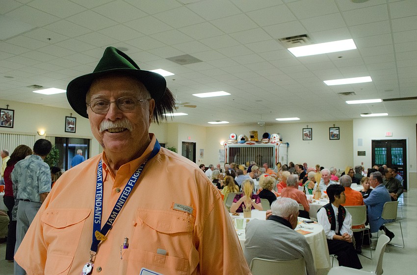 Jim Ross wears an Oktoberfest themed hat for the celebration.