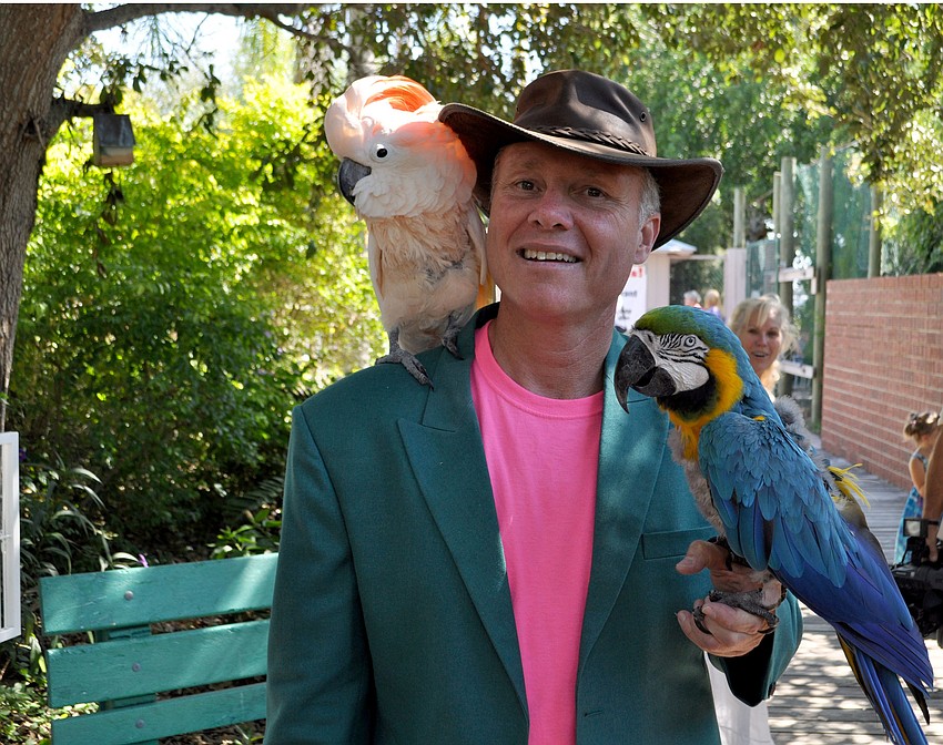 Greg Para with his birds Rocky and Chico