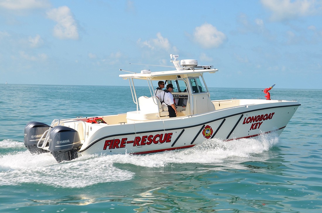 The new Longboat Key Fire Rescue boat is a 33-foot WorldCat. Courtesy photo.