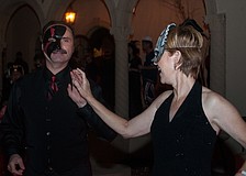 Souhad and Tess Chawi dance to the music at the event.
