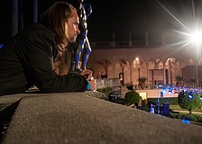 Professor Stephen R. Diasio from the Ringling College of Art and Design came to support his student Jazz Leeb and enjoy the art.