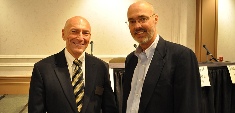 Venice City Manager Edward Lavallee with Longboat Key Town Manager Dave Bullock