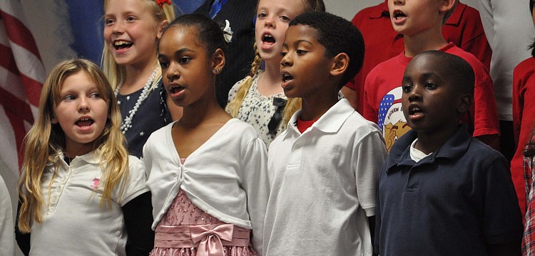 Students sang a variety of patriotic songs.